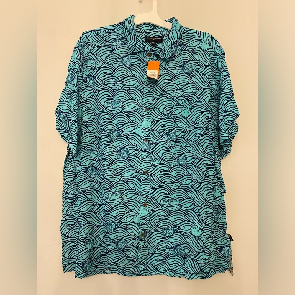 Margaritaville Teal and Navy Shirt NWT